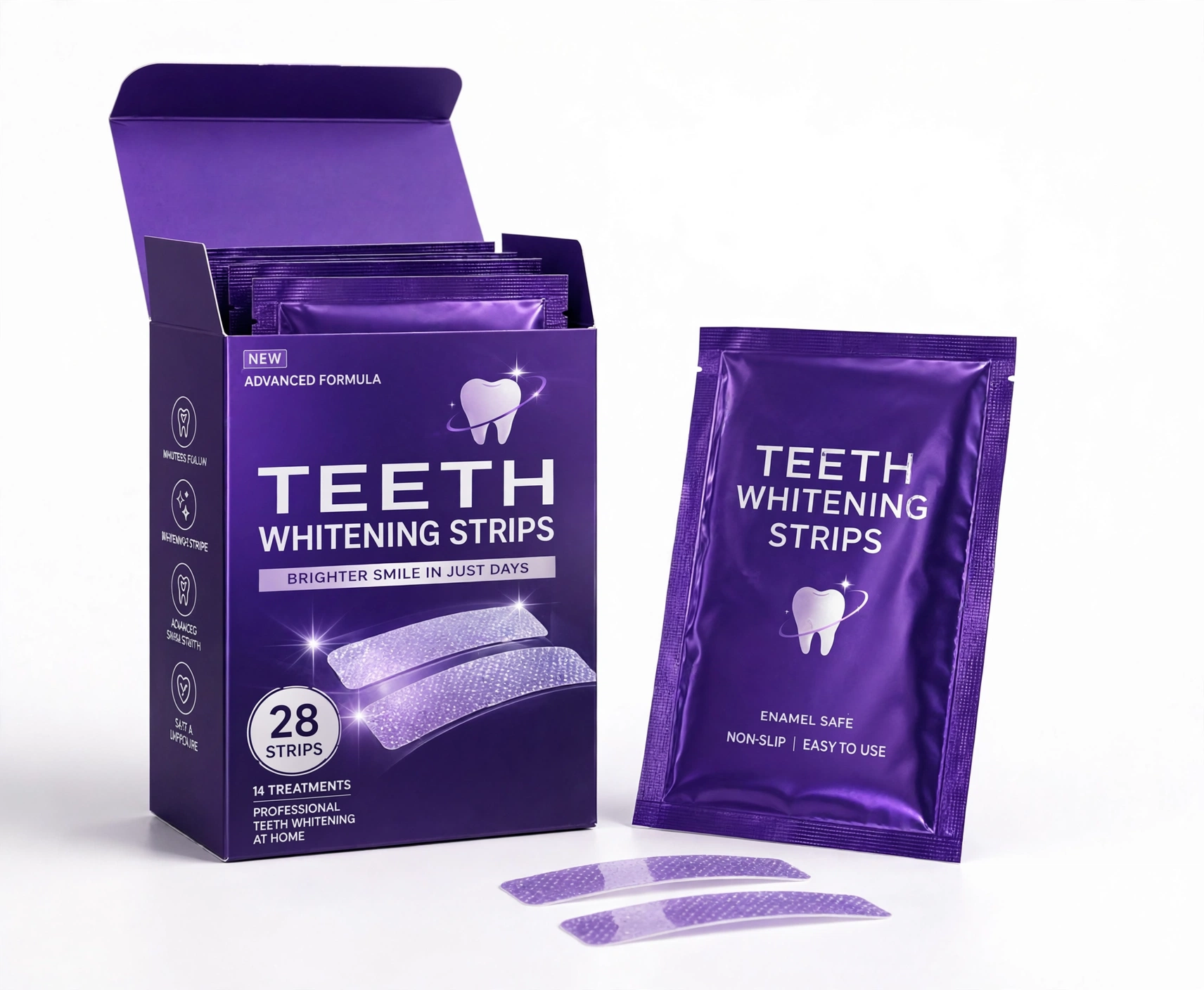 Purple whitening strips 